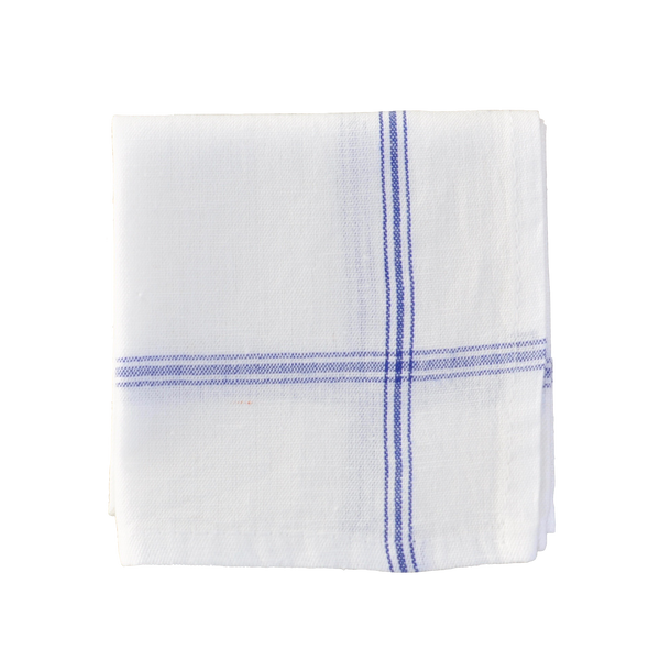 カディ／手織りハンカチ／布巾（ブルー）　KHADI COTTON HANDKERCHIEF KITCHEN LINEN BLUE