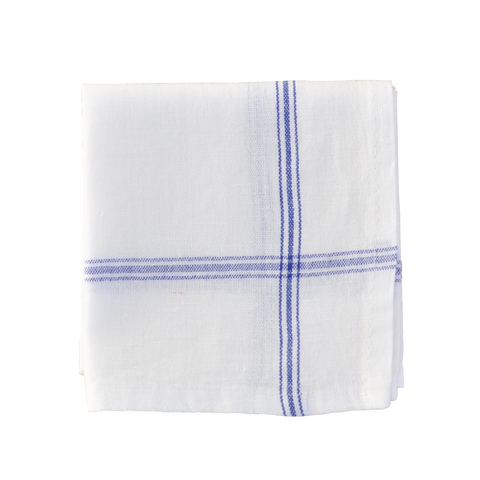 カディ／手織りハンカチ／布巾（ブルー）　KHADI COTTON HANDKERCHIEF KITCHEN LINEN BLUE