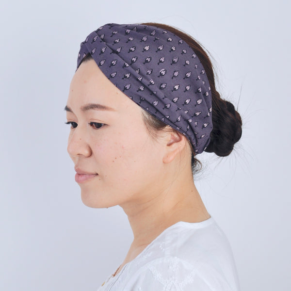 クロスターバン　ヘアターバン　ブロックプリント　アジュラク　TURBAN